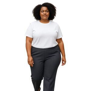 Evan-Picone Woman's Plus Size 18W Black Dress Pants Side Zip Stretch Unlined